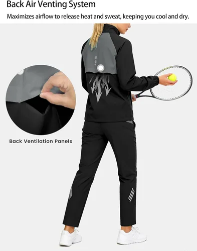 Vista 4 de Little Donkey Andy Chándal deportivo para mujer Negro /Gris