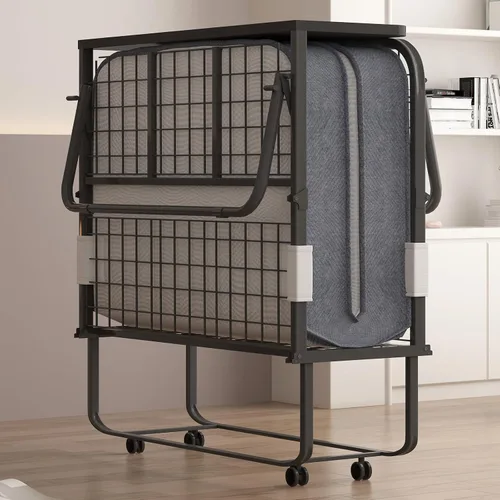 Vista 10 de PUREMIND Cama plegable con colchón de 4 pulgadas para adultos, cama plegable individual de 75 x 31 pulgadas, camas plegables portátiles, camas