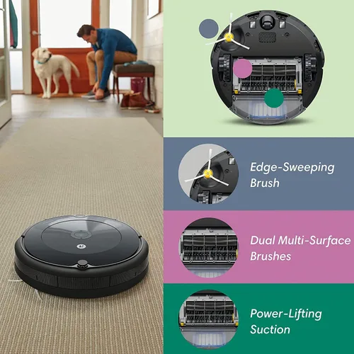 Vista 13 de iRobot Roomba 676 Robot Aspirador con conectividad Wi-Fi, compatible con Alexa, bueno para pelo de mascotas, alfombras, suelos duros, carga