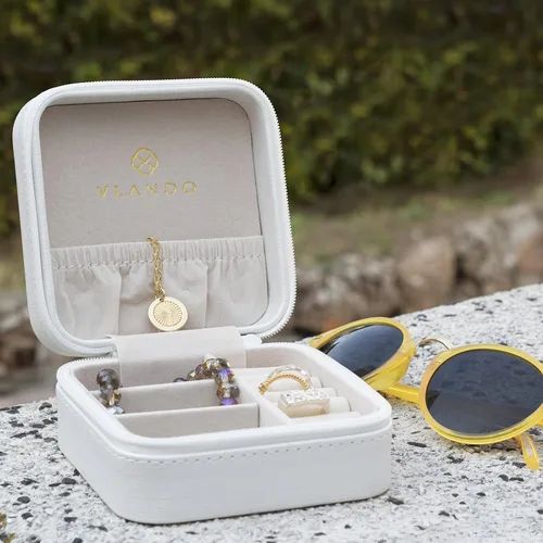 Vista 6 de Caja de joyas portátil, pequeña, para viaje, de Vlando