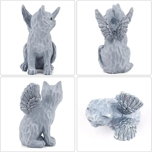 Vista 3 de MEJORMEN Figura de ángel de gato, regalo conmemorativo de la amistad, regalo conmemorativo de la amistad de 2.95 pulgadas, regalos de condolencias