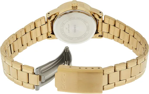 Vista 2 de Casio LTP-V002G-7B2 Reloj analógico para mujer tono dorado blanco fácil lector esfera de fecha