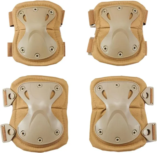 Vista 4 de Lancer Tactical Juego de almohadillas protectoras de rodilla y codo para aire libre Airsoft CS Paintball Game Ciclismo Seguridad Skateboarding Gear