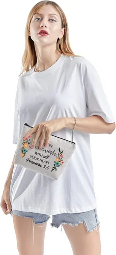 Vista 4 de TSOTMO Pioneer Gifts Pioneer - Neceser cosmético con cremallera para mujeres, regalo de vida pionera, el mejor regalo para la vida (Proverbios 3:5)