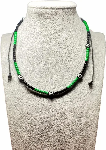 Vista 7 de Evil Eye Orisha Iyawo Babalawo Collar Santeria Collar Eleke Unisex