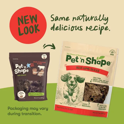 Vista 3 de Pet 'n Shape Golosinas de Pulmón de Res para Perros – Hechas y Obtenidas en los Estados Unidos - Golosina de Entrenamiento - 9 Onzas