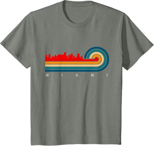 Vista 70 de Camiseta Retro City of Miami Florida, Negro