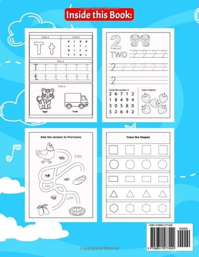 Vista 2 de Letter and number tracing book for kids Easy and fun preschool writing practice