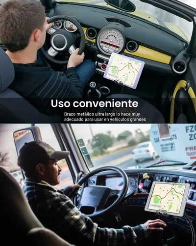 Vista 3 de Z Fold - Soporte plegable para teléfono - Soporte para tableta, riel de asiento de coche/camión, soporte de suelo ajustable con cuello de cisne
