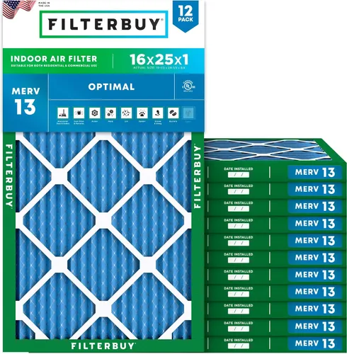 Vista 20 de Filterbuy Filtro de aire de 8 x 14 x 1 pulgadas MERV 13 de defensa óptima (paquete de 12), filtros de aire de repuesto plisados HVAC para calderas