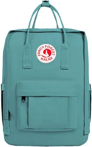 Vista 9 de KALIDI Mochila casual para laptop de 15 pulgadas, mochila clásica para campamento, viajes, exteriores, cuadrada, mochila para universidad, Verde