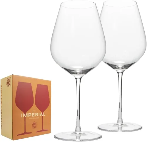 Vista 14 de Balthazar - Juego de 2 copas de vino gigantes de cristal de alta calidad, se adapta a toda la botella de 25.2 onzas líquidas