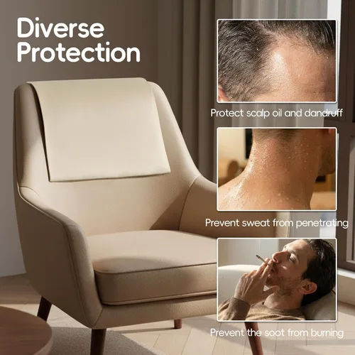 Vista 5 de Protector de reposacabezas reclinable, funda antideslizante de piel sintética para reposacabezas Impermeable y lavable para silla reclinable