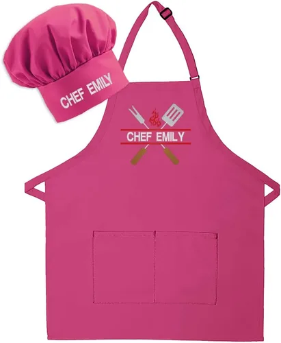 Vista 5 de Delantal bordado personalizado para adultos, hecho en los Estados Unidos, para hombres, mujeres, día del padre, cocina, barbacoa, parrilla, regalo