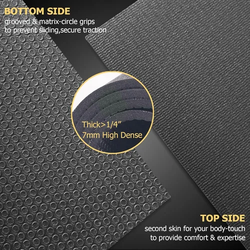 Vista 3 de GXMMAT Alfombrilla de ejercicio grande de 6 x 4 pies/6 x 5 pies/6 x 6 pies (0.276 in), alfombrillas gruesas para suelo de gimnasio en casa, tapete