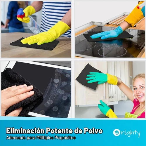 Vista 7 de Orighty Paño de Limpieza de Microfibra Negro, Paquete de 150 Unidades de Suministros de Limpieza Altamente Absorbentes, Trapos de Limpieza de Cocina