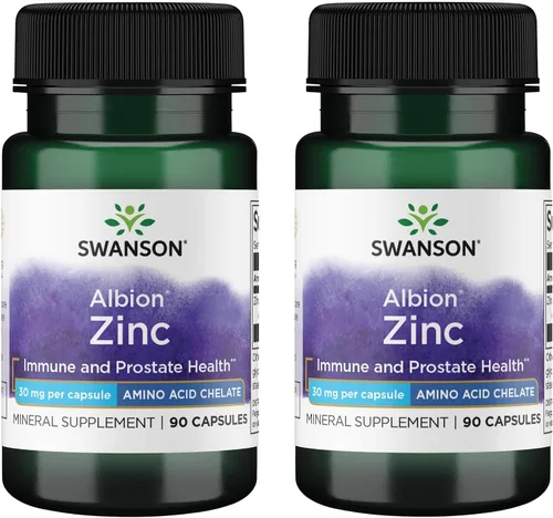 Vista 2 de Swanson Albion Glicinato de Zinc Quelatado 30 Miligramos 90 Cápsulas