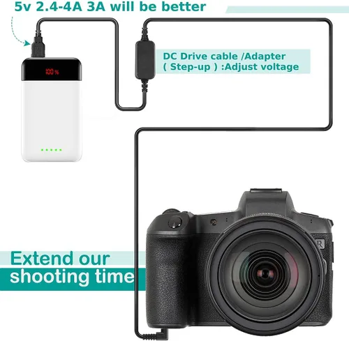 Vista 5 de CA-PS700 Cable USB DR-E17 DC, batería simulada para Canon EOS M3 M5 M6 M6 Mark ii (no compatible con M50)