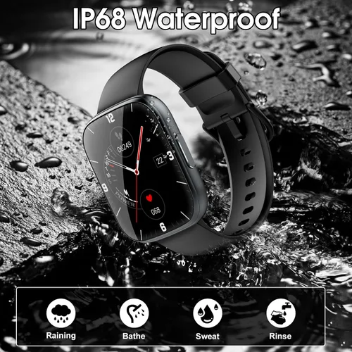 Vista 6 de Reloj inteligente para hombres y mujeres (respuestahacer llamadas), reloj de fitness con pantalla táctil HD de 1.95 pulgadas con monitor