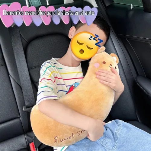 Vista 3 de Cinturón de seguridad para automóvil, almohada para relleno de calcetines, lindo juguete de conejo, cinturón de seguridad, almohadilla de hombro
