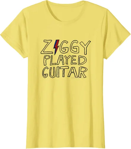 Vista 26 de David Bowie - Ziggy Played Guitar Sketch Lyric Camiseta Blanco