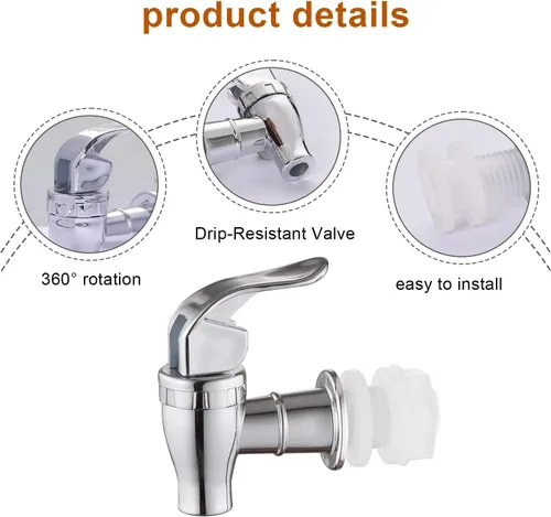 Vista 4 de Spigot para dispensador de bebidas, paquete de 2 dispensadores de bebidas, grifo dispensador de bebidas, grifo dispensador de agua