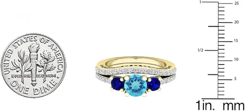 Vista 3 de Dazzlingrock Collection - Juego de anillos de compromiso para mujer (14 quilates, 0.217in, oro amarillo)