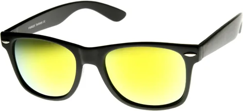 Vista 2 de zeroUV Gafas de sol de estilo con borde de cuernos grandes de la lente del color del flash reflexivo mate plano