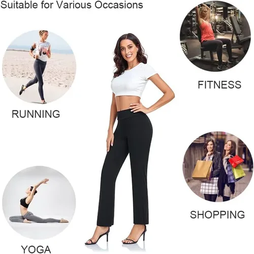 Vista 6 de TownCat Pantalones de yoga de entrenamiento para mujer pantalones de yoga suaves de cintura alta pantalones de yoga con control de abdomen