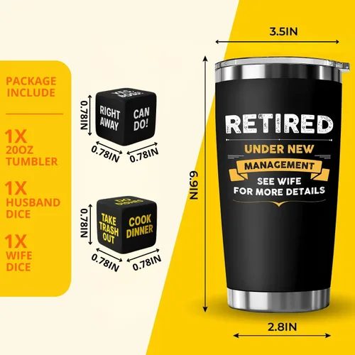 Vista 2 de Regalos de jubilación para hombres 2026 con caja de regalo de diseño premium, mantiene las bebidas calientes o frías, ideal para decoraciones