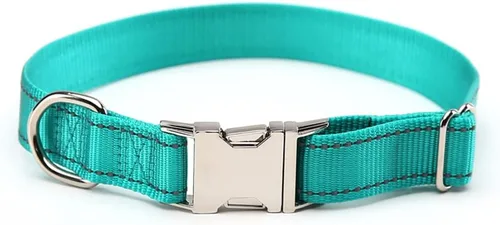 Vista 7 de Love Dream Collar reflectante para perro con hebilla de metal, collar de nailon ajustable de seguridad con hebilla de liberación rápida resistente