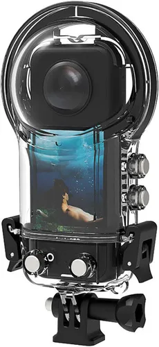 Vista 2 de Carcasa impermeable sellada para buceo para Insta360 X3 Cámara panorámica Funda protectora Shell con accesorios de montaje de soporte
