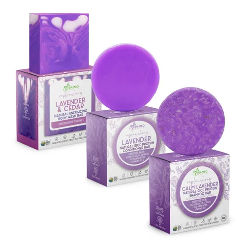 Vista 11 de Paquete de champú, acondicionador y gel de baño de proteína de arroz sólido Champú, acondicionador y barras de lavado para cabello y cuerpo