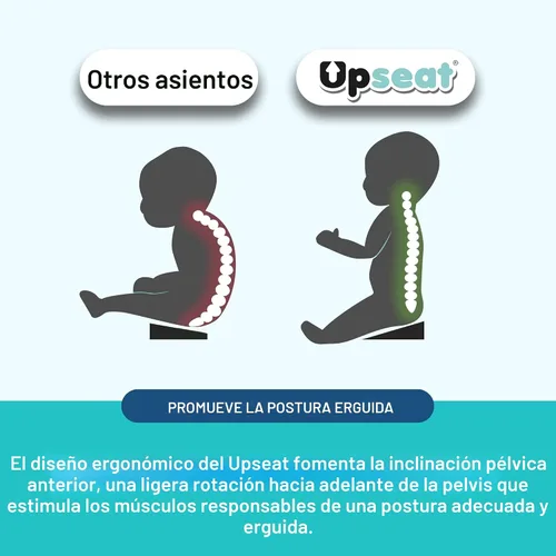 Vista 8 de Upseat El piso ergonómico original para bebé y asiento elevador con bandeja, desarrollado con fisioterapeutas para una postura vertical y un Gris