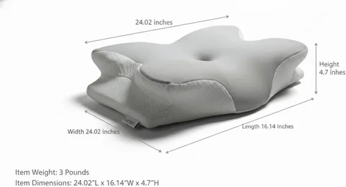 Vista 6 de Lunari Almohada cervical de mariposa – Almohada ortopédica de espuma viscoelástica para aliviar el dolor de cuello, almohada de enfriamiento