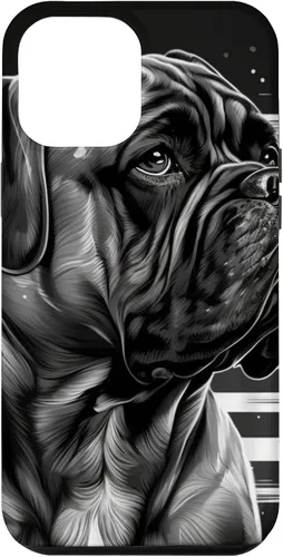 Vista 25 de iPhone 16 Bullmastiff Dog Black And White American Flag Bullmastiff Case