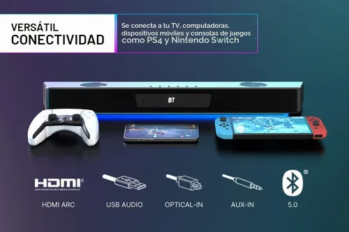 Vista 6 de Creative Sound Blaster Katana V2X RGB Barra de sonido para juegos Potencia máxima de 180 W con subwoofer compacto