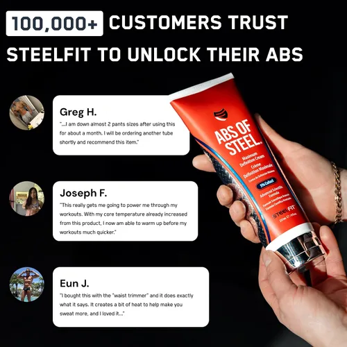 Vista 5 de Crema SteelFit Abdominales de acero, crema de definición máxima con 5% de Coaxel, 8 onzas líquidas