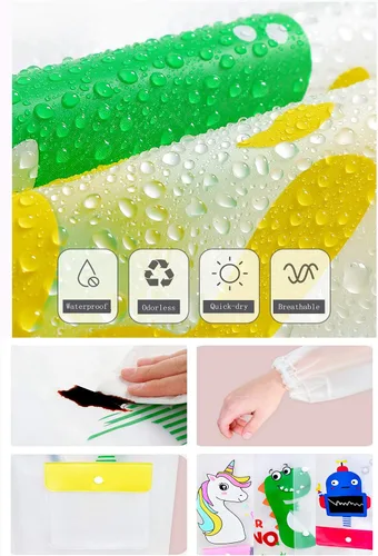 Vista 5 de Poncho de lluvia con capucha para niños y niñas, impermeable y duradero para exteriores, impermeable