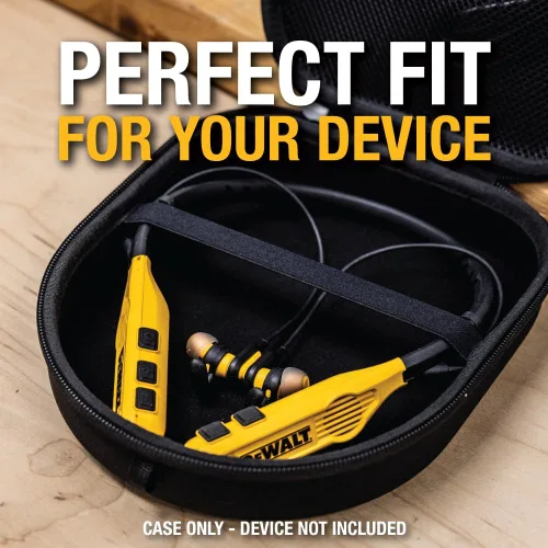 Vista 4 de DEWALT Funda protectora resistente para auriculares Pro Max, compacta y ligera con funda rígida para auriculares de EVA, resistente a los golpes