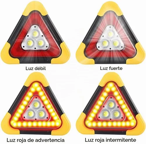 Vista 3 de Triángulo de seguridad de carga solar del triángulo de la emergencia del LED 2pcs 5 modo