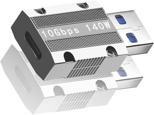Vista 5 de Adaptador USB C hembra a USB macho de 10 Gbps, aleación de zinc tipo C a USB A adaptador de transferencia de datos de alta velocidad, USB 3.1 tipo C