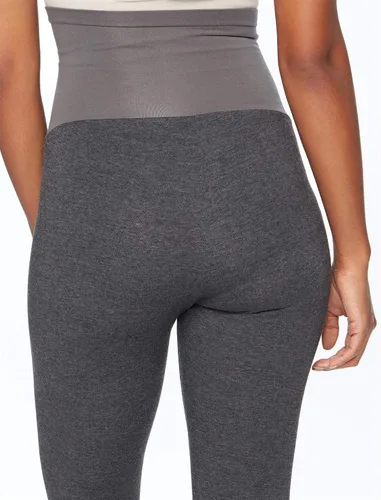 Vista 3 de Motherhood Maternity - Leggings elásticos esenciales para mujer, ajuste secreto sobre el vientre, longitud completa y cortos XS-3X, paquetes de 1 y 2