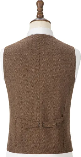 Vista 4 de Chalecos casuales para hombre, chalecos de tweed, chaleco vintage retro de espiga
