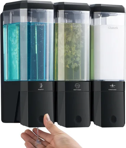 Vista 12 de Dispensador de champú y acondicionador, 2 cámaras, sin perforación, dispensador de champú para ducha, dispensador de jabón de ducha montado