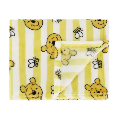 Vista 6 de Disney Paquete de 2 mantas de bebé para bebés y recién nacidos, manta de forro polar texturizado de felpa Winnie The Pooh, regalo unisex perfecto