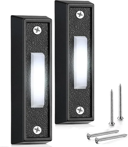 Vista 14 de Saillong - Botón de timbre iluminado, color negro, luz cálida Rango de voltaje de 8 V-24 V, timbre iluminado con cable, reemplazo de botón