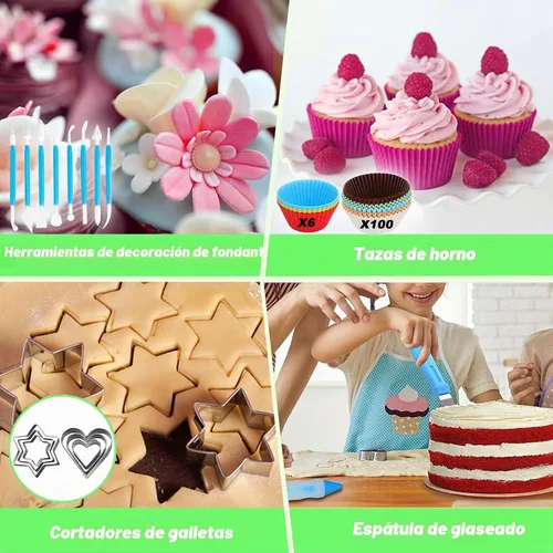 Vista 9 de Suuker Kit de suministros de herramientas de decoración de pasteles, 236 piezas