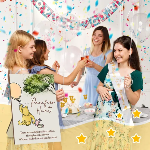 Vista 6 de Winnie Baby Shower Games-Winnie Baby ShowerDecoraciones-Pacififer Hunt Baby Shower Juegos-Baby Shower Mini Chupetes para Baby Shower Juego Juego