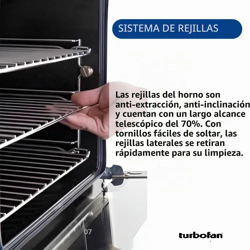 Vista 4 de Moffat Turbofan E22M3 - Horno de convección eléctrico de tamaño medio con soporte, doble pila, control manual